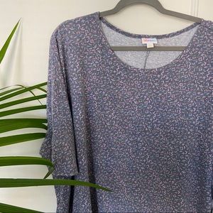 LuLaRoe Irma: Gray with Pink Confetti Pattern